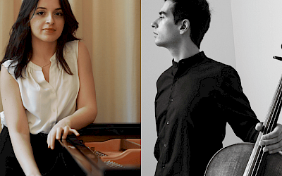 David Martín Gutiérrez und Ana Bakradze stehen auf der Bühne beim Münsterland Festival part 13.