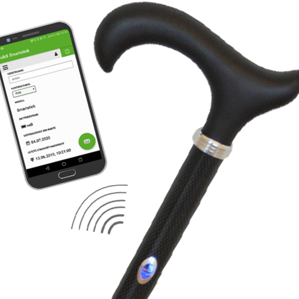 The Smartstick is a networked walking aid.