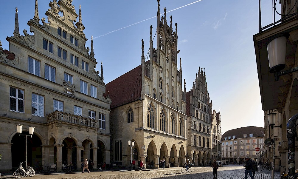 Het historische stadhuis in de vredesstad Münster